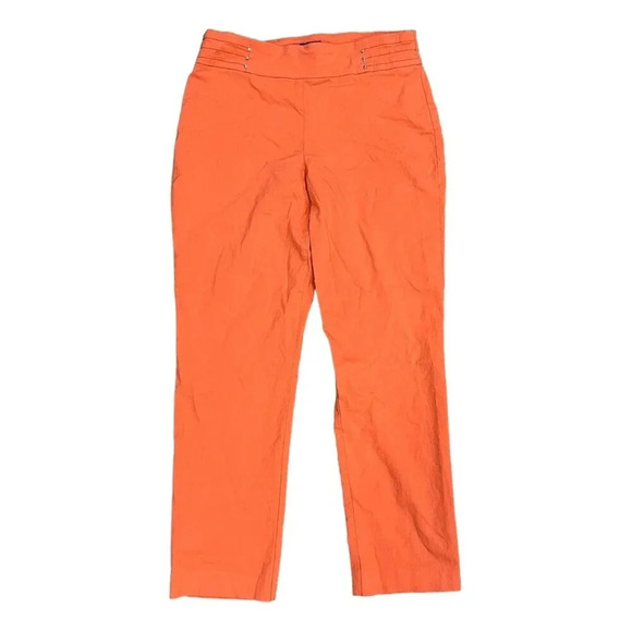 JM Collection Orange Studded Trousers M Short - Picture 2 of 5